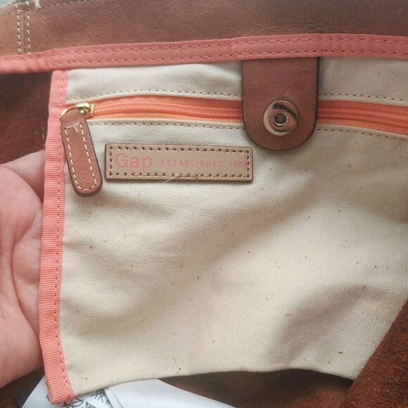Gap established 1969 Brown leather shoulder bag‎ Large casual woman Y2K